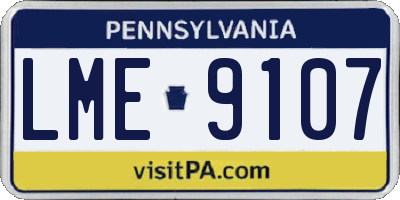 PA license plate LME9107