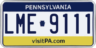 PA license plate LME9111