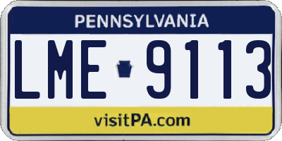 PA license plate LME9113