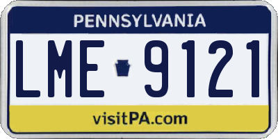 PA license plate LME9121