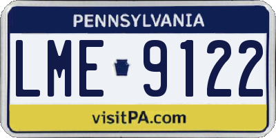 PA license plate LME9122