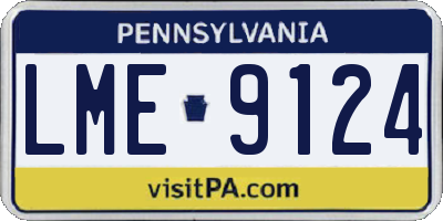 PA license plate LME9124