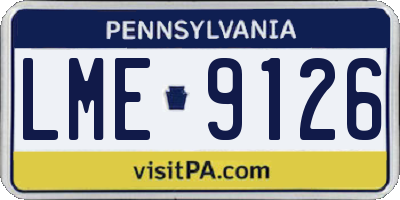 PA license plate LME9126