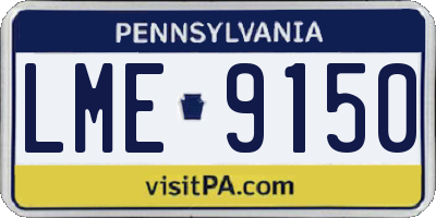PA license plate LME9150