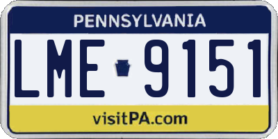 PA license plate LME9151