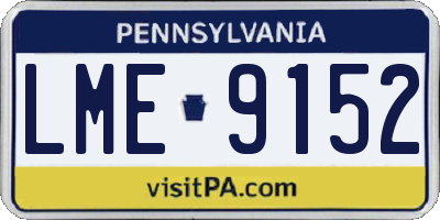 PA license plate LME9152