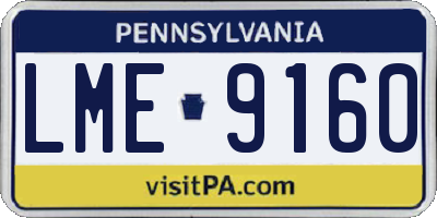 PA license plate LME9160