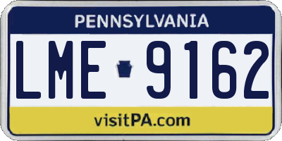 PA license plate LME9162