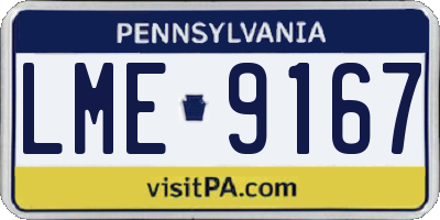 PA license plate LME9167