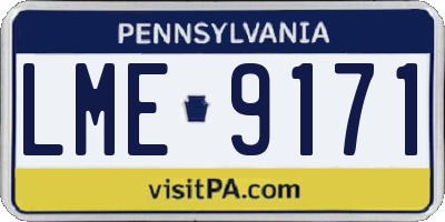 PA license plate LME9171
