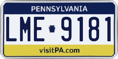 PA license plate LME9181
