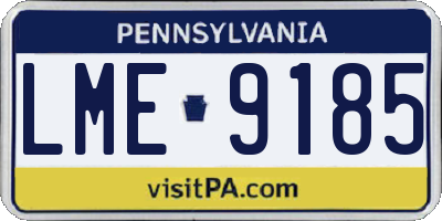 PA license plate LME9185