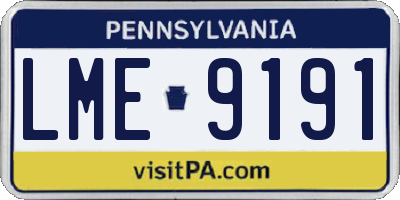 PA license plate LME9191