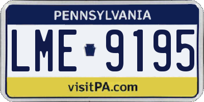 PA license plate LME9195