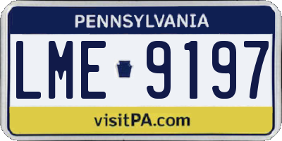 PA license plate LME9197