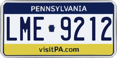 PA license plate LME9212