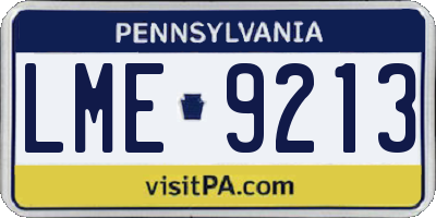PA license plate LME9213