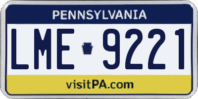 PA license plate LME9221