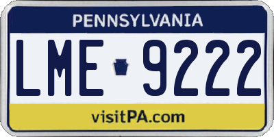 PA license plate LME9222