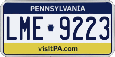 PA license plate LME9223