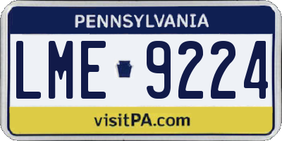 PA license plate LME9224