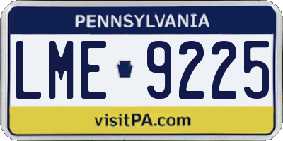 PA license plate LME9225