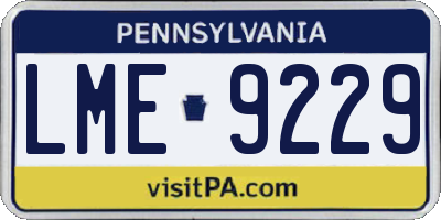 PA license plate LME9229