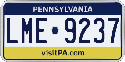 PA license plate LME9237