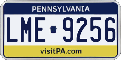 PA license plate LME9256