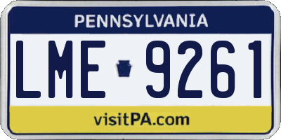 PA license plate LME9261