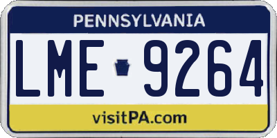 PA license plate LME9264