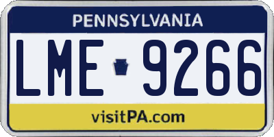 PA license plate LME9266