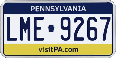 PA license plate LME9267