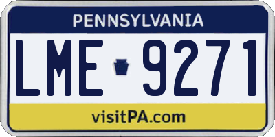 PA license plate LME9271