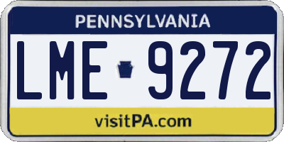 PA license plate LME9272