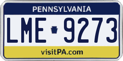 PA license plate LME9273