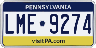 PA license plate LME9274