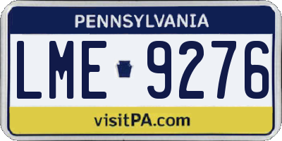 PA license plate LME9276