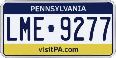 PA license plate LME9277