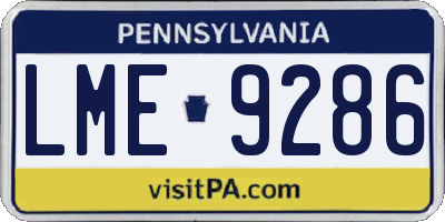PA license plate LME9286