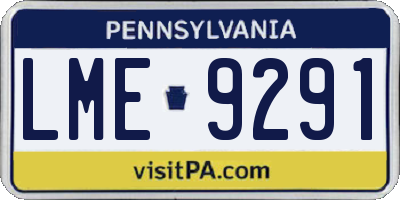 PA license plate LME9291