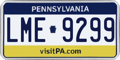 PA license plate LME9299