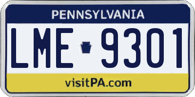 PA license plate LME9301