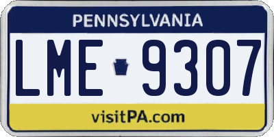 PA license plate LME9307