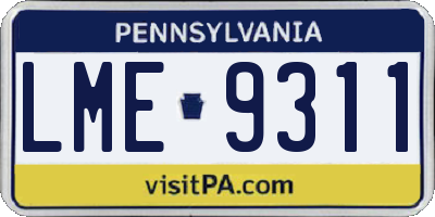 PA license plate LME9311