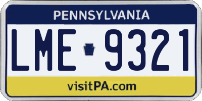 PA license plate LME9321