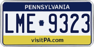 PA license plate LME9323