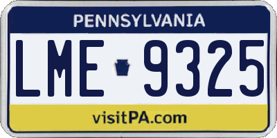 PA license plate LME9325