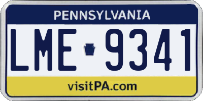PA license plate LME9341