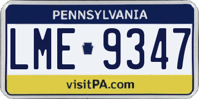 PA license plate LME9347